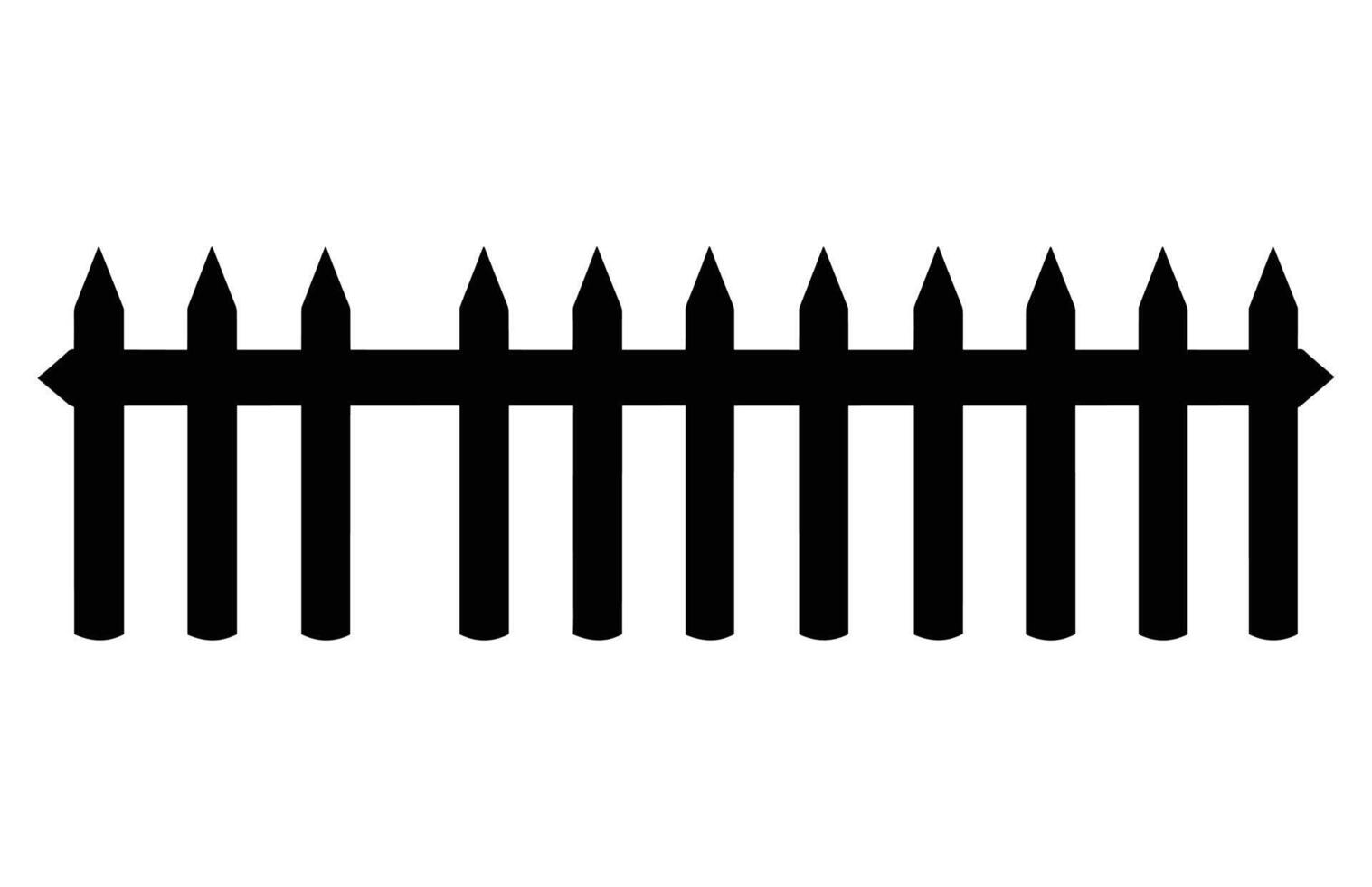 Fence Silhouettes, Set of fence silhouette in flat style vector illustration, Black fence on white background,