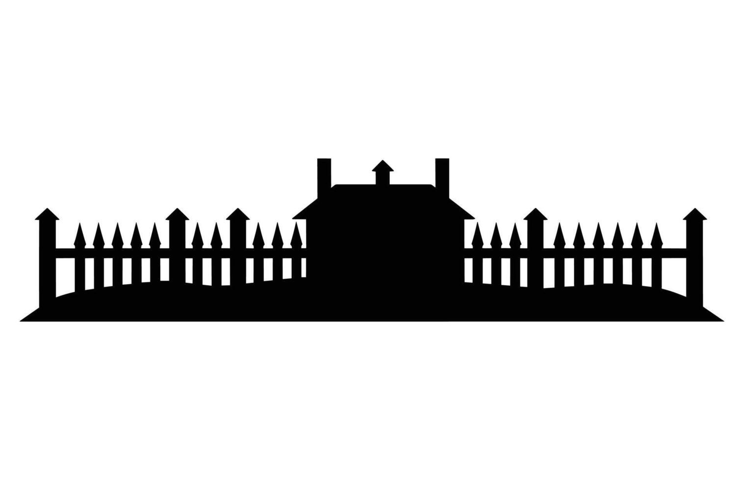 Fence Silhouettes, Set of fence silhouette in flat style vector illustration, Black fence on white background,
