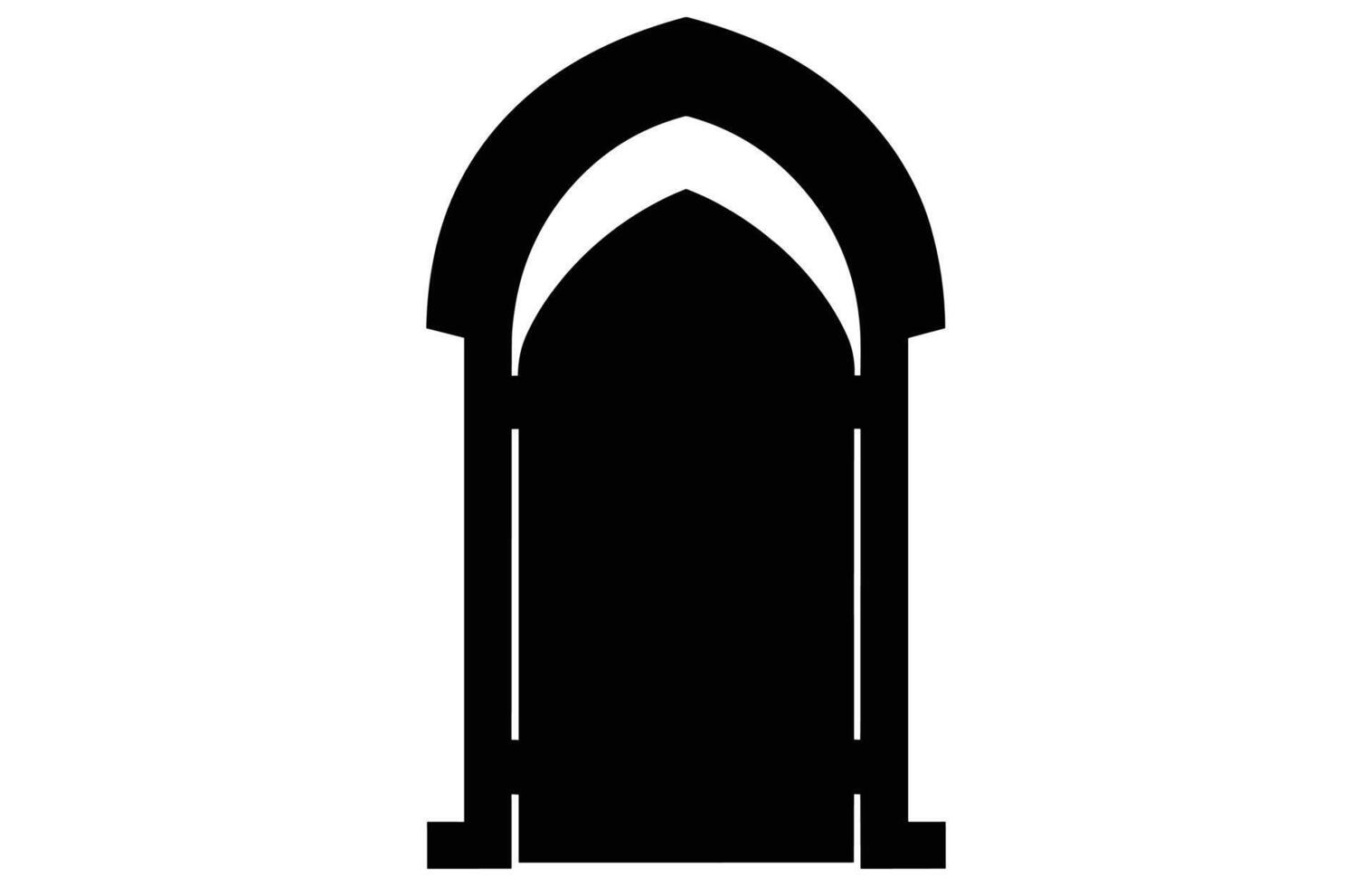 Medieval door silhouettes, Architectural type of arches shapes and forms silhouettes, vector