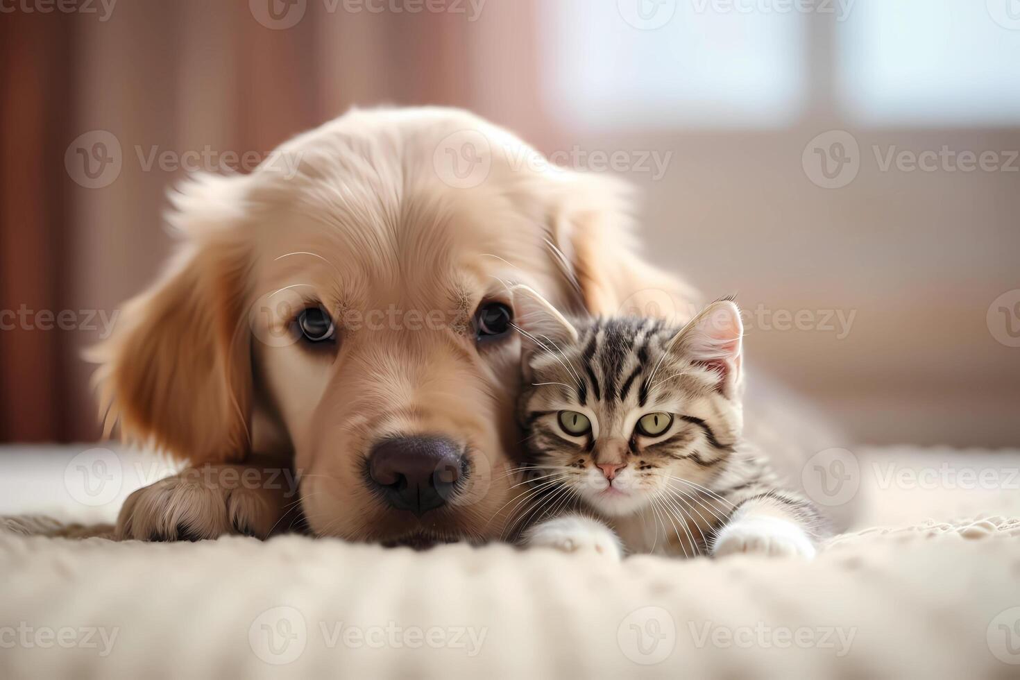 AI generated Cat and dog. photo