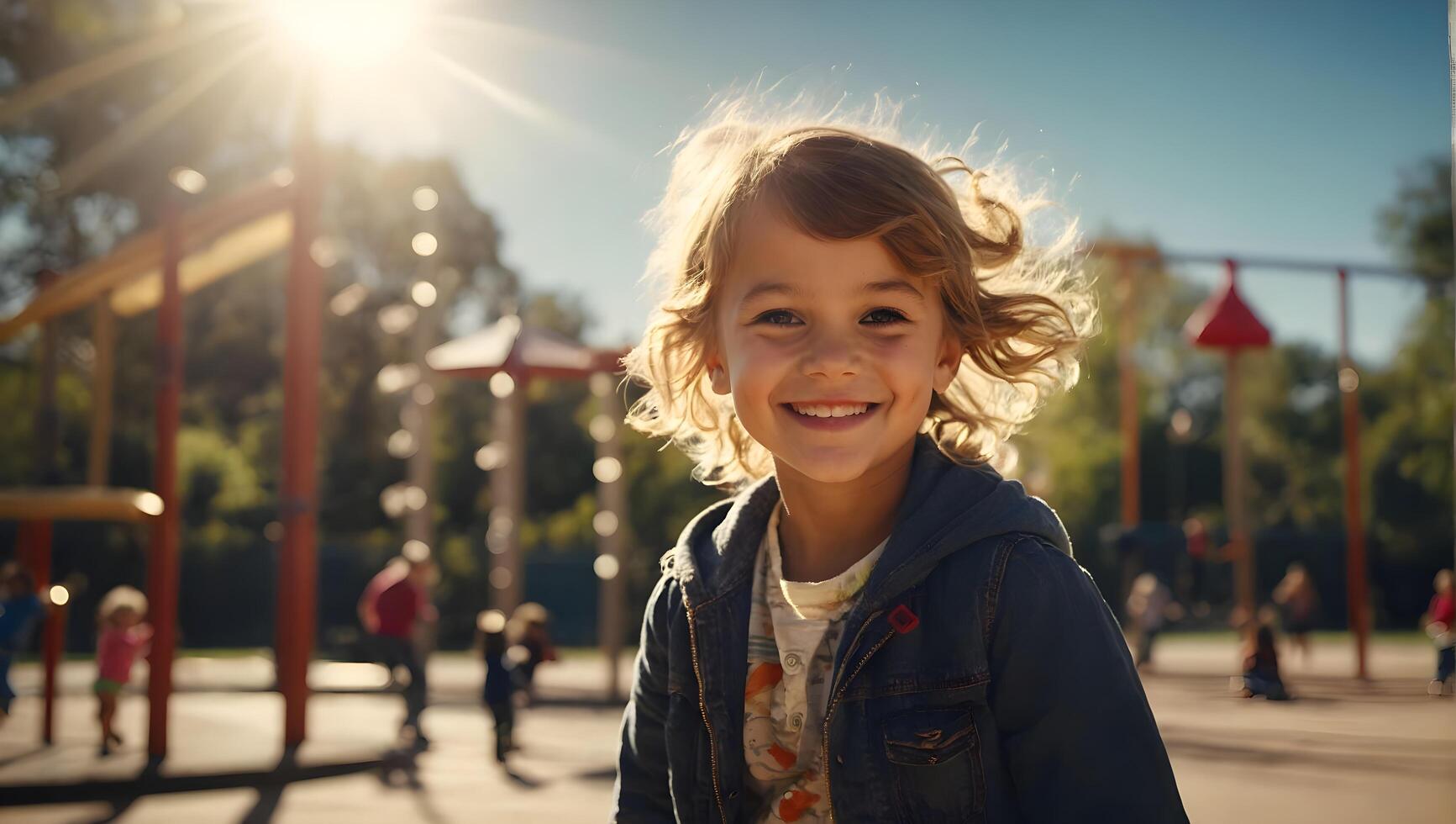 ai generado un niño en el parque foto