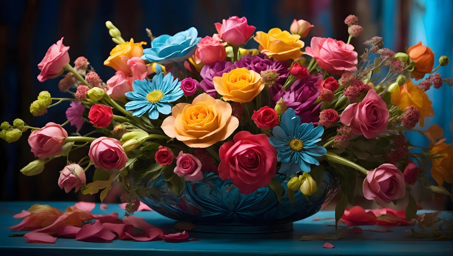 AI generated Beautiful bouquet of flowers photo