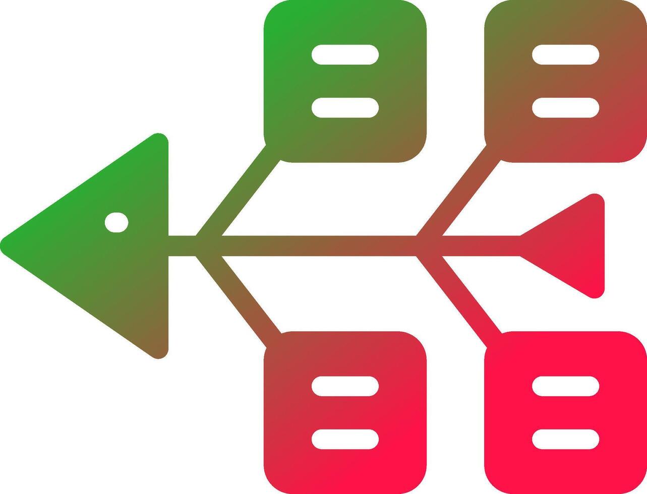 Fishbone Diagram Creative Icon Design vector