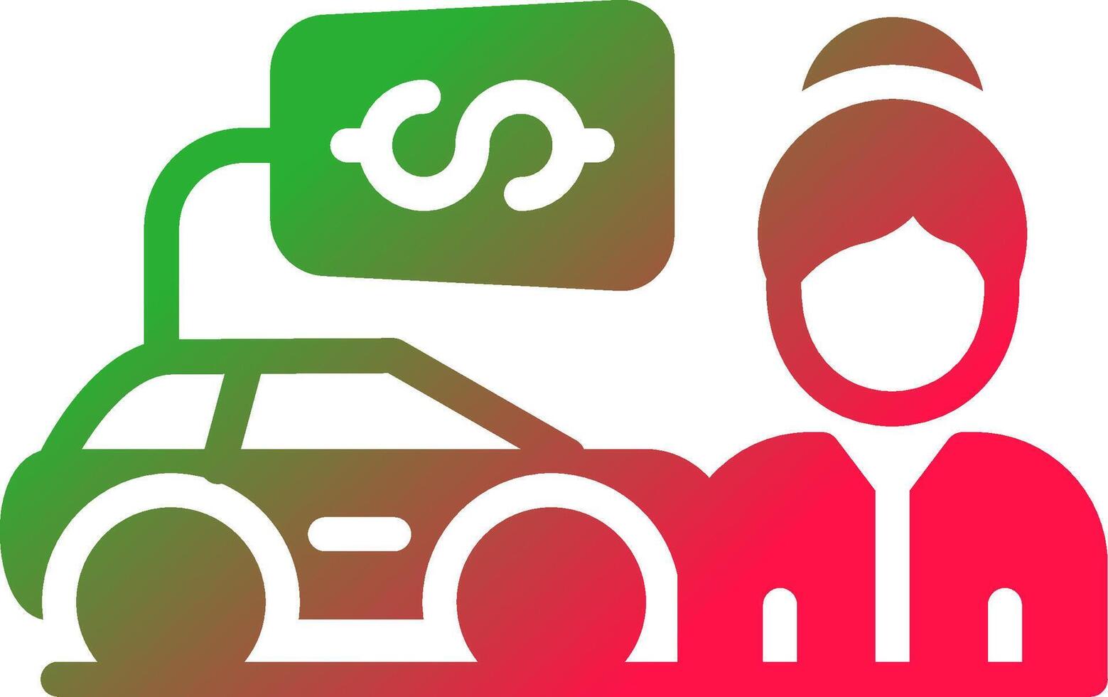 Car Saleswoman Creative Icon Design vector