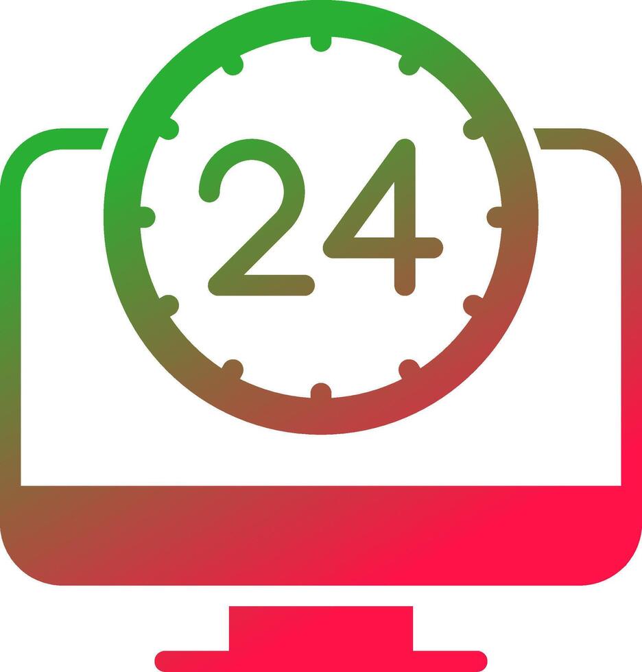 24 7 Monitoring Creative Icon Design vector