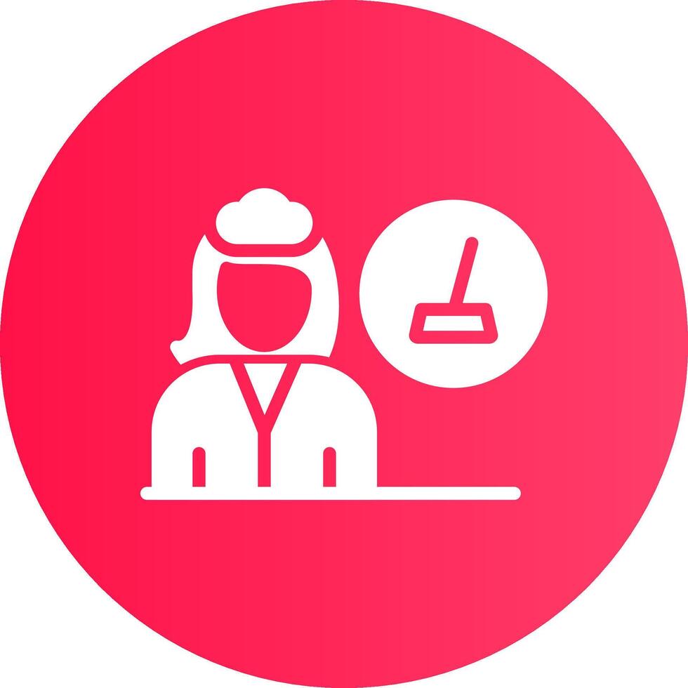 Female Cleaner Creative Icon Design vector