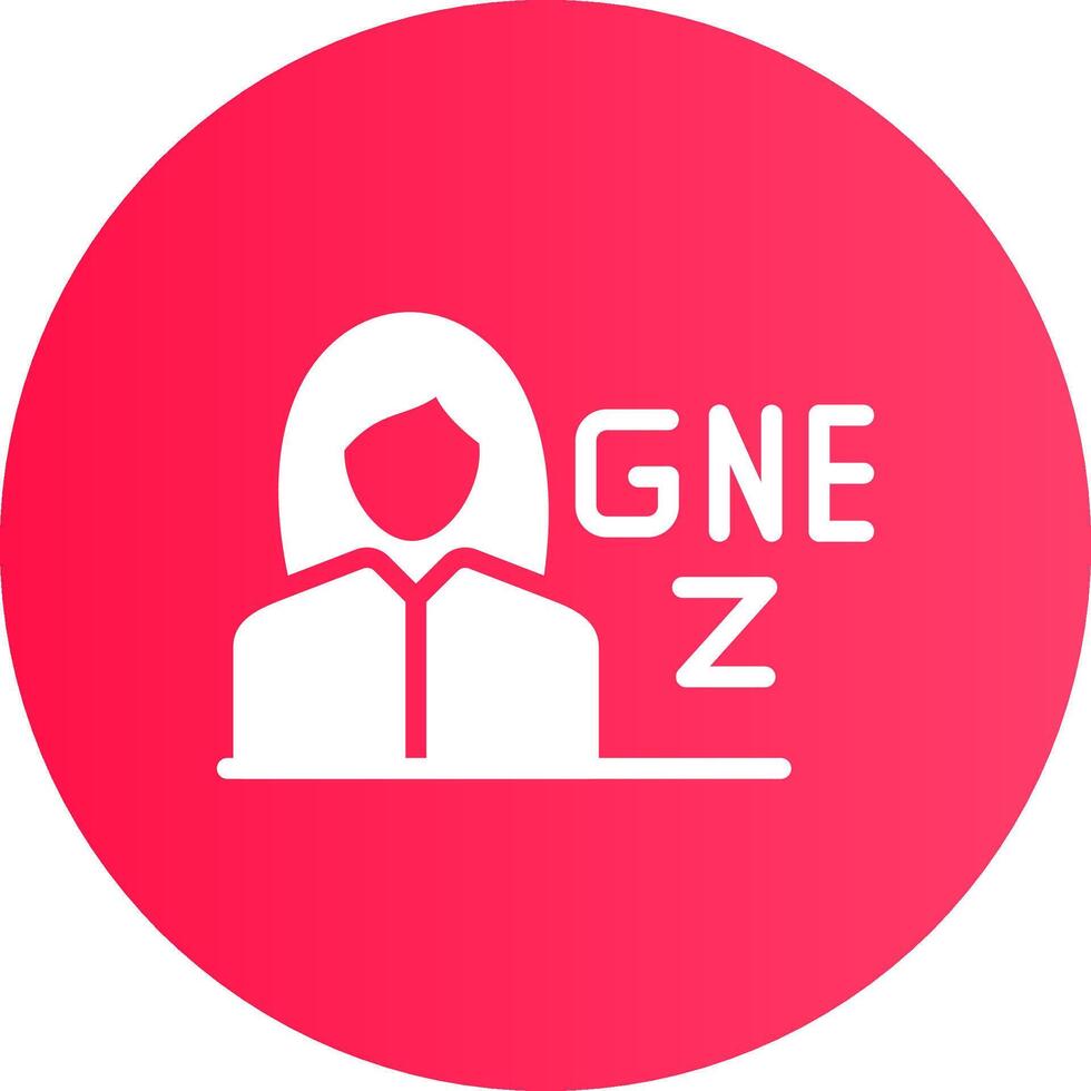 Gen Z Female Creative Icon Design vector