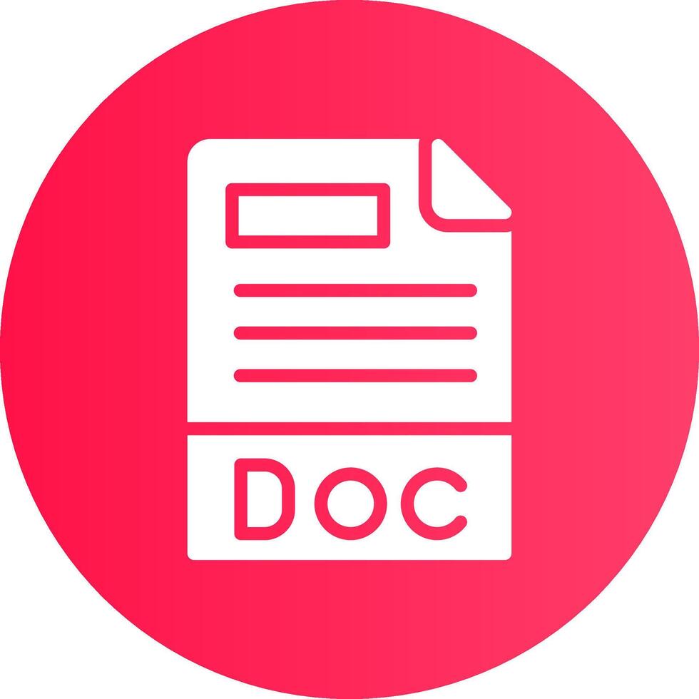 Doc File Format Creative Icon Design vector