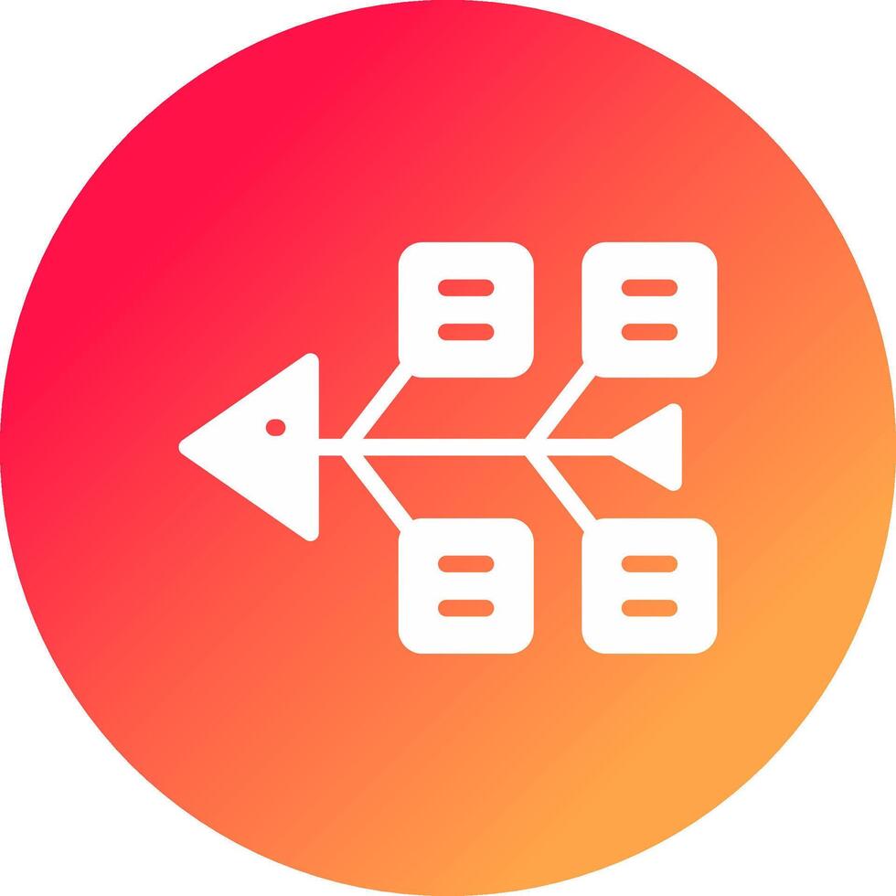 Fishbone Diagram Creative Icon Design vector