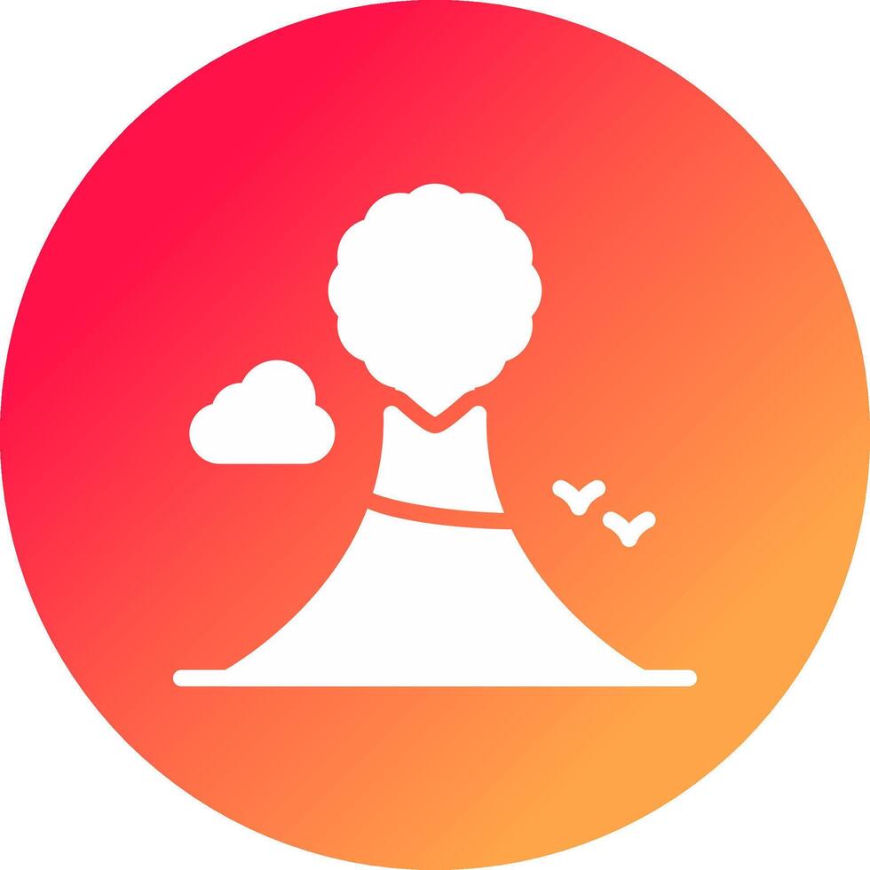 Volcano Landscape Creative Icon Design vector