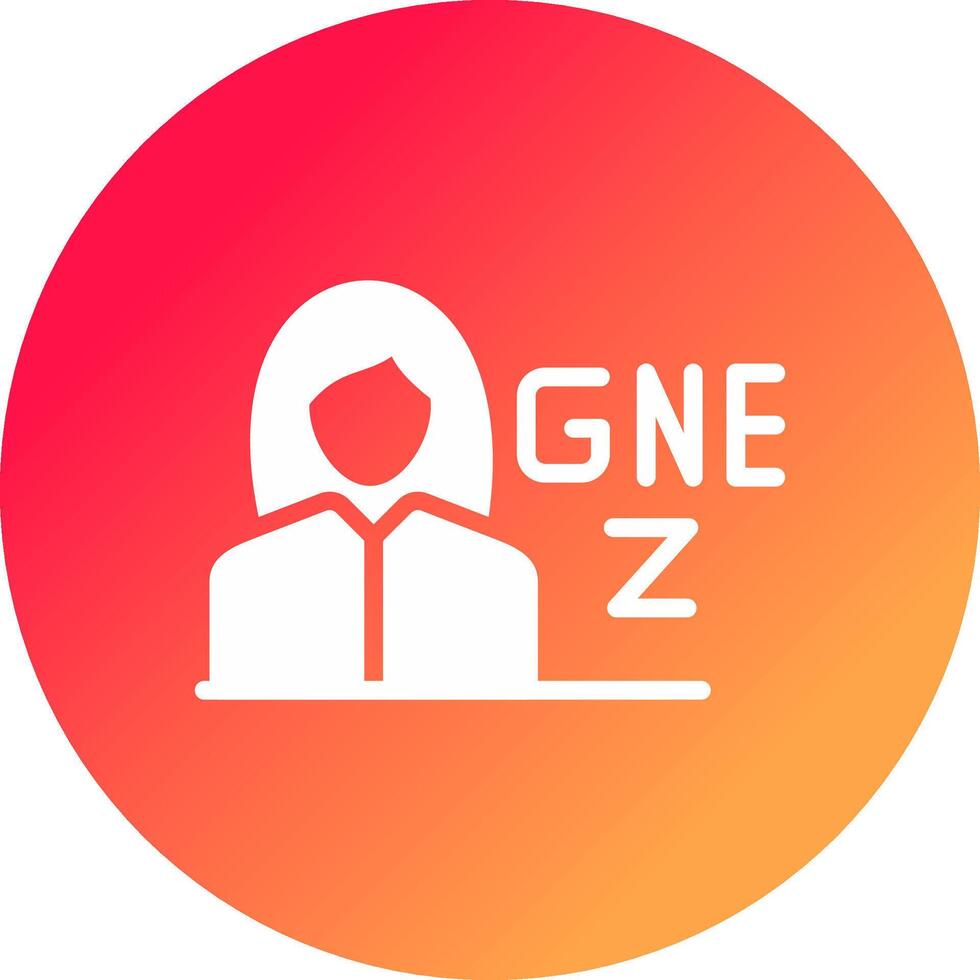 Gen Z Female Creative Icon Design vector