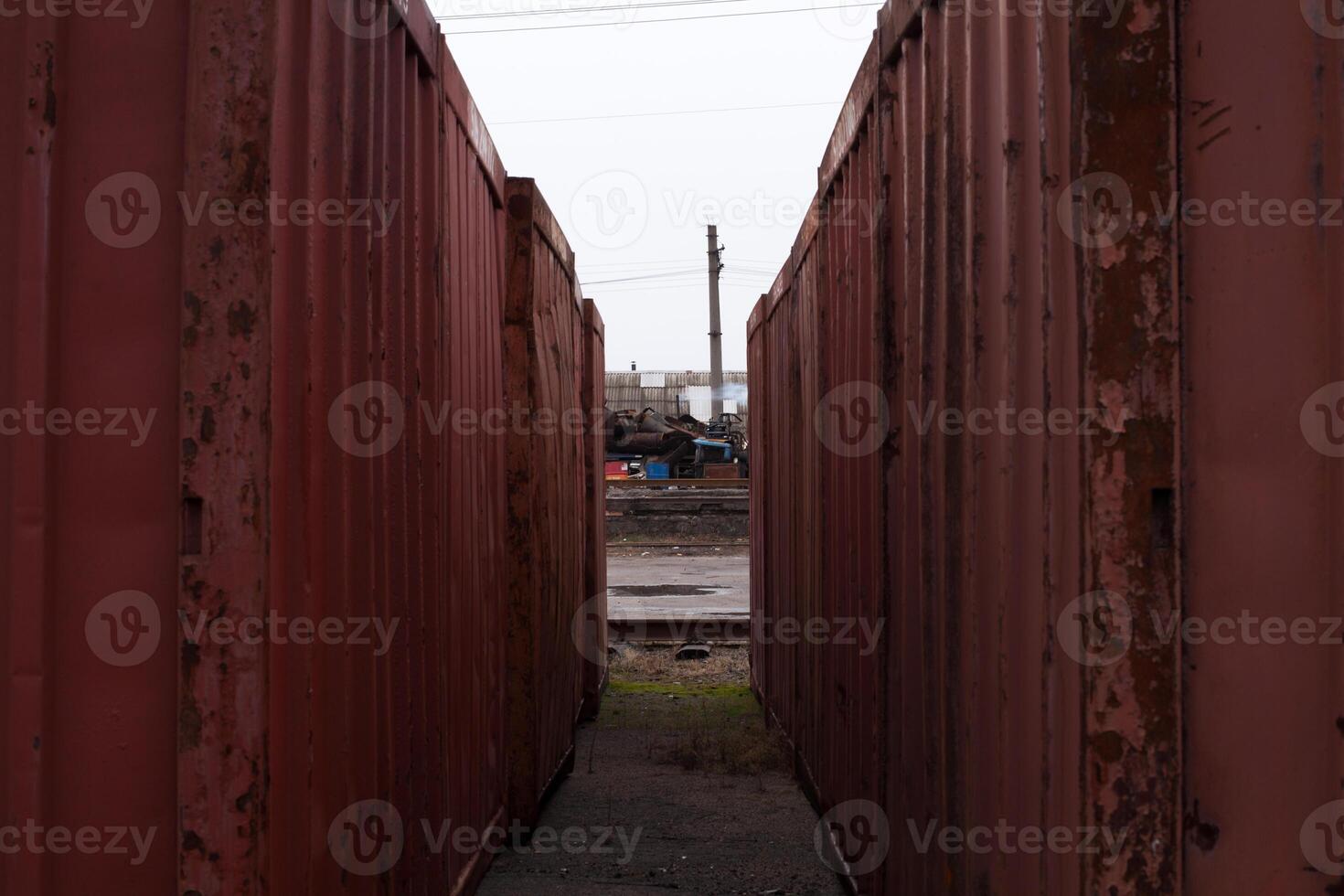 View through cargo containers photo