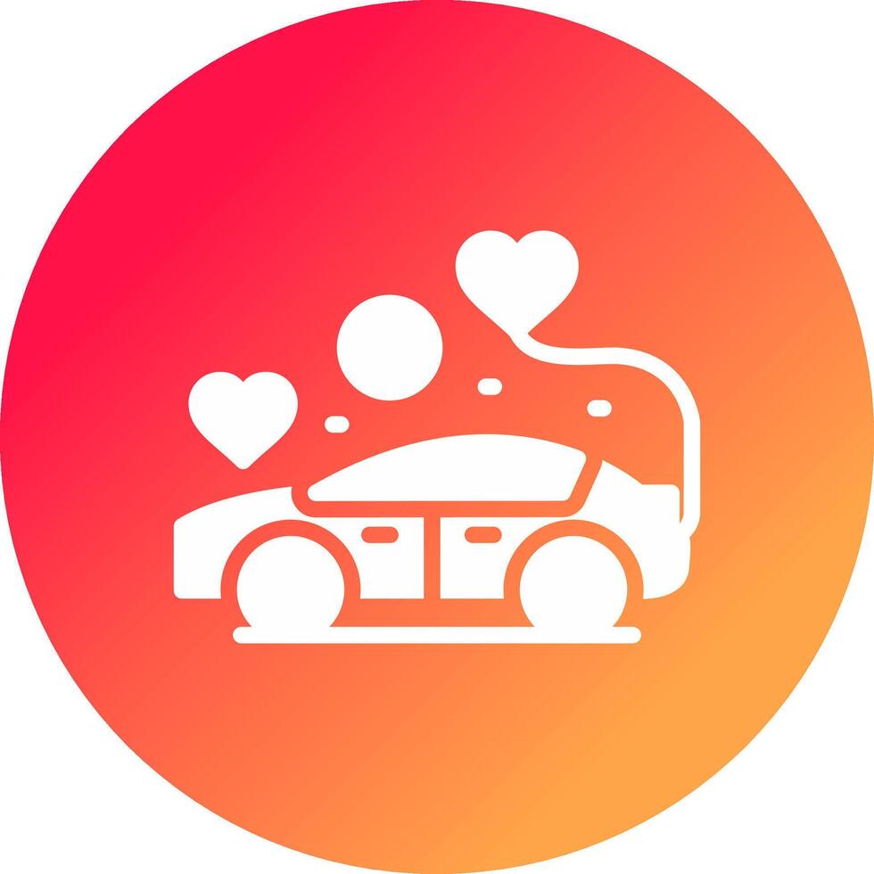 diseño de icono creativo de coche de boda vector