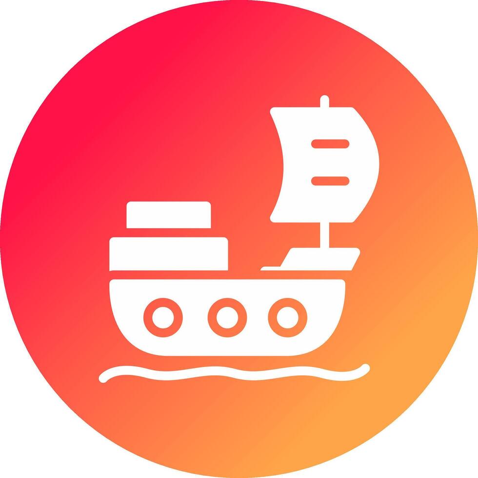 Pirate Ship Creative Icon Design vector