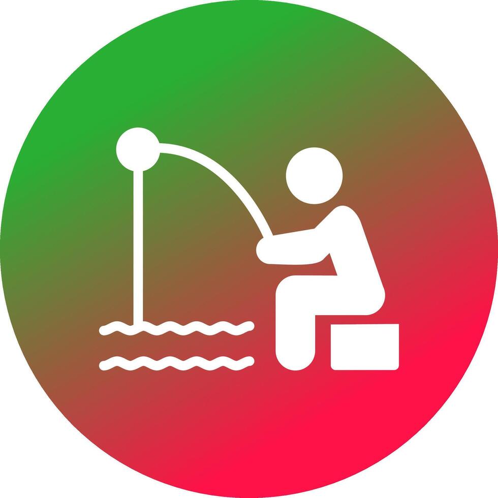 Shore Fishing Creative Icon Design vector