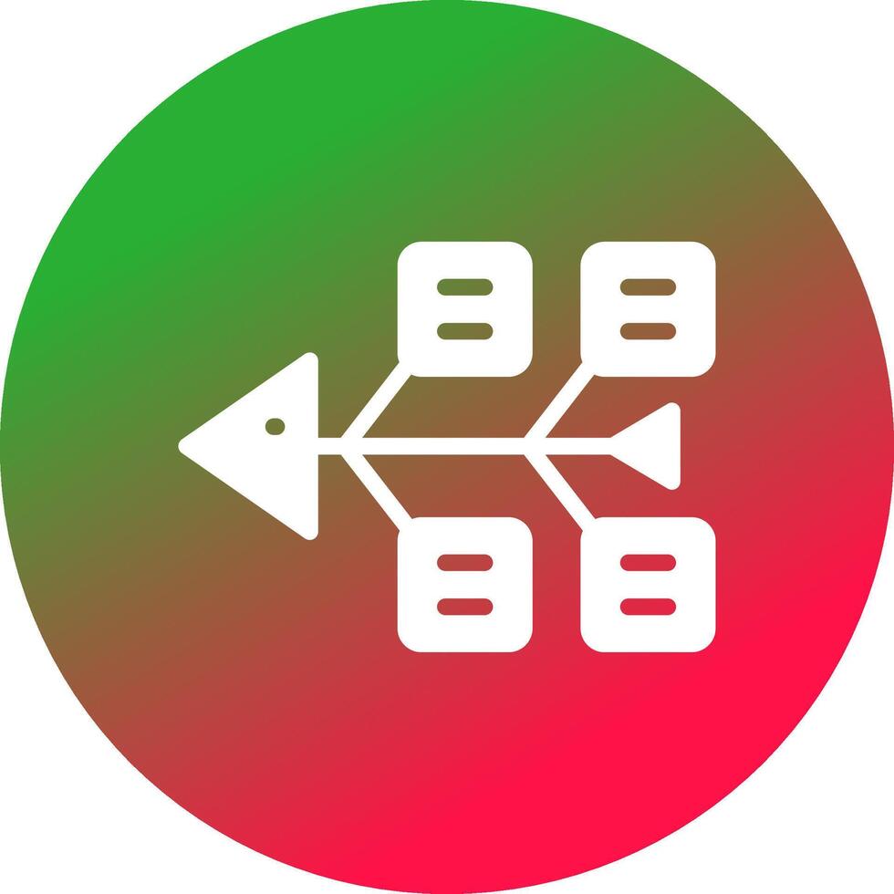 Fishbone Diagram Creative Icon Design vector