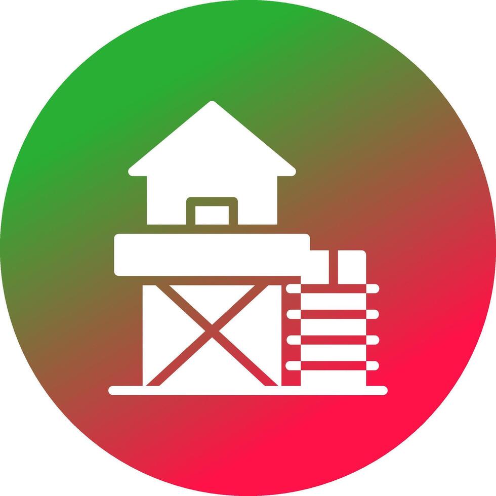 Lifeguard Tower Creative Icon Design vector