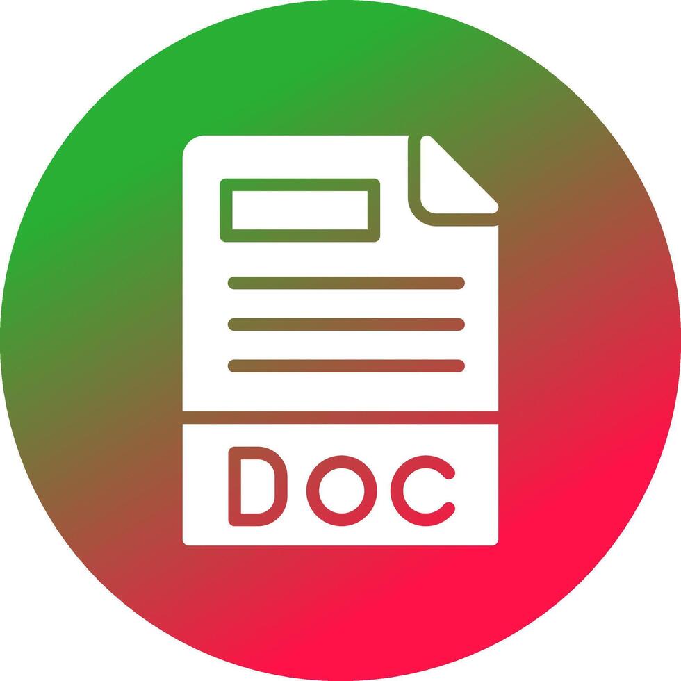Doc File Format Creative Icon Design vector
