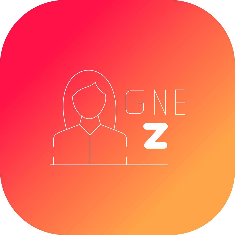 Gen Z Female Creative Icon Design vector