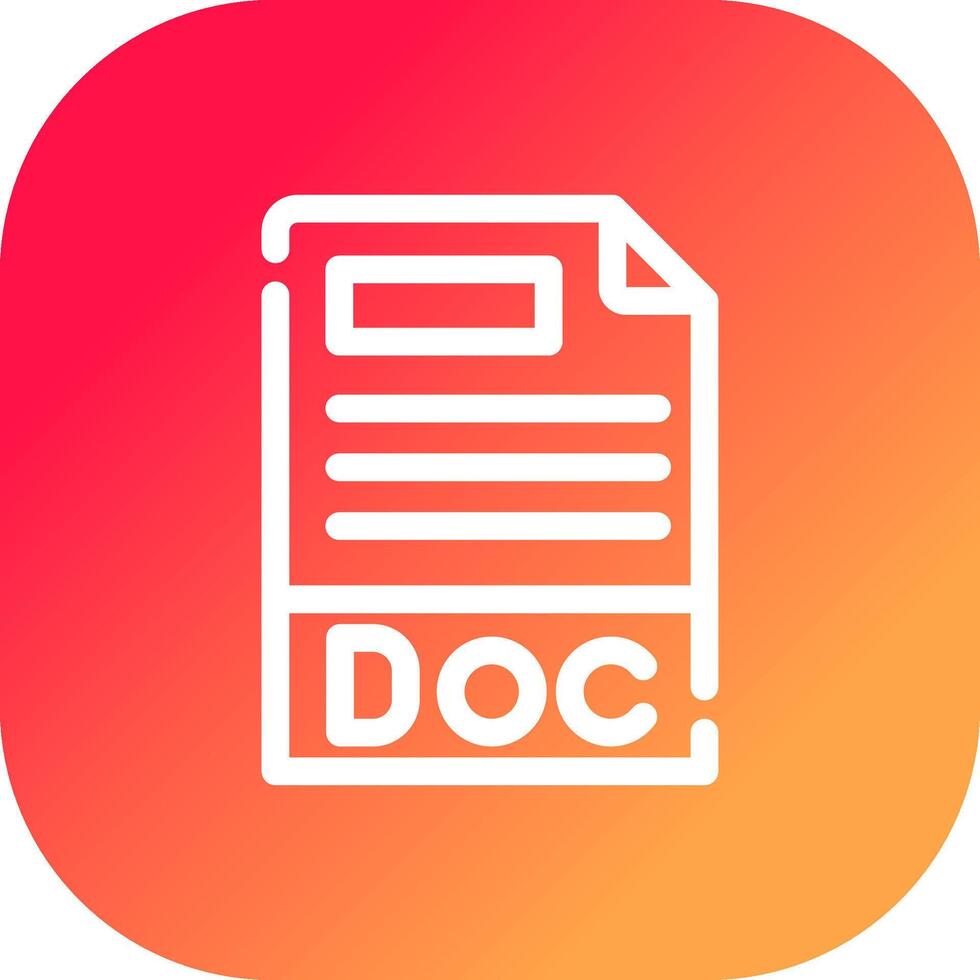 Doc File Format Creative Icon Design vector