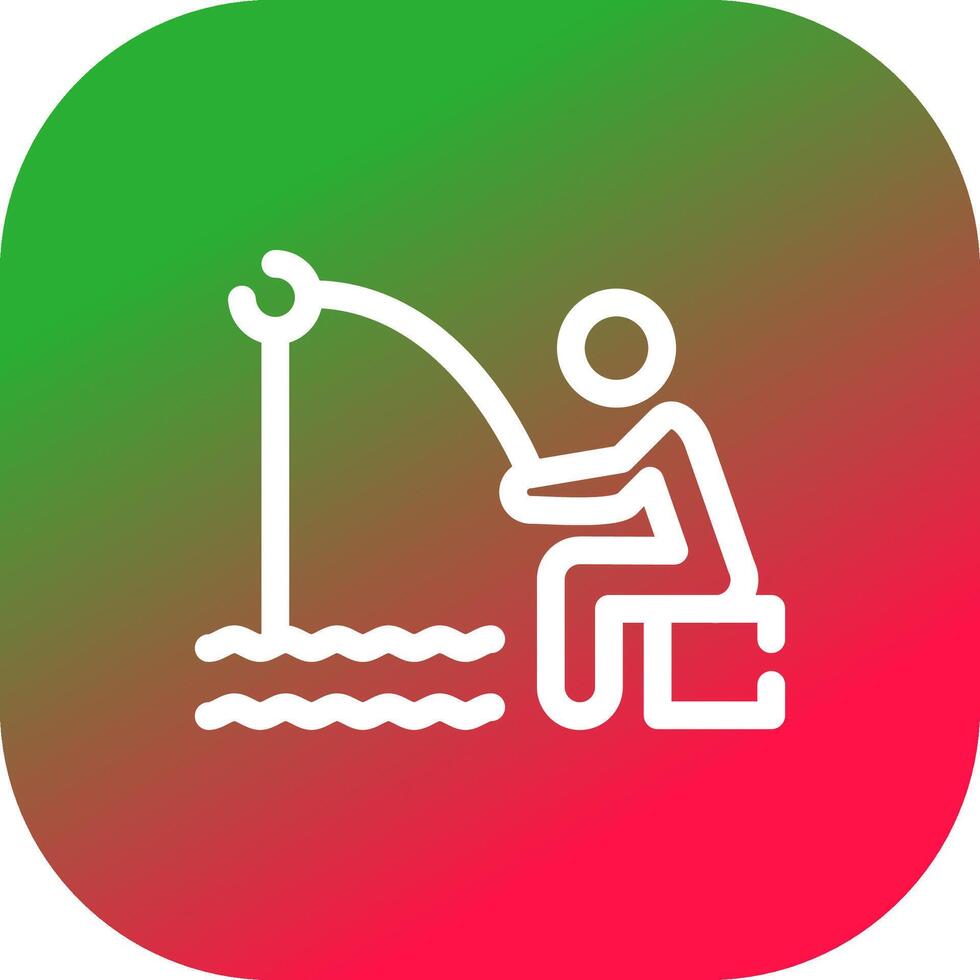 Shore Fishing Creative Icon Design vector