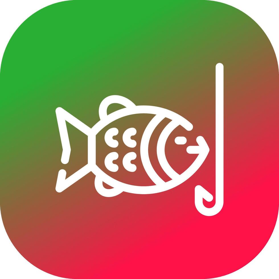 Hooked Fish Creative Icon Design vector