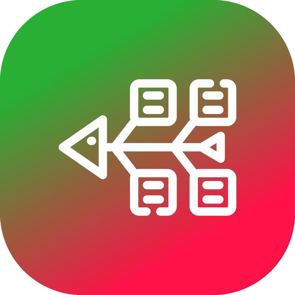 Fishbone Diagram Creative Icon Design vector