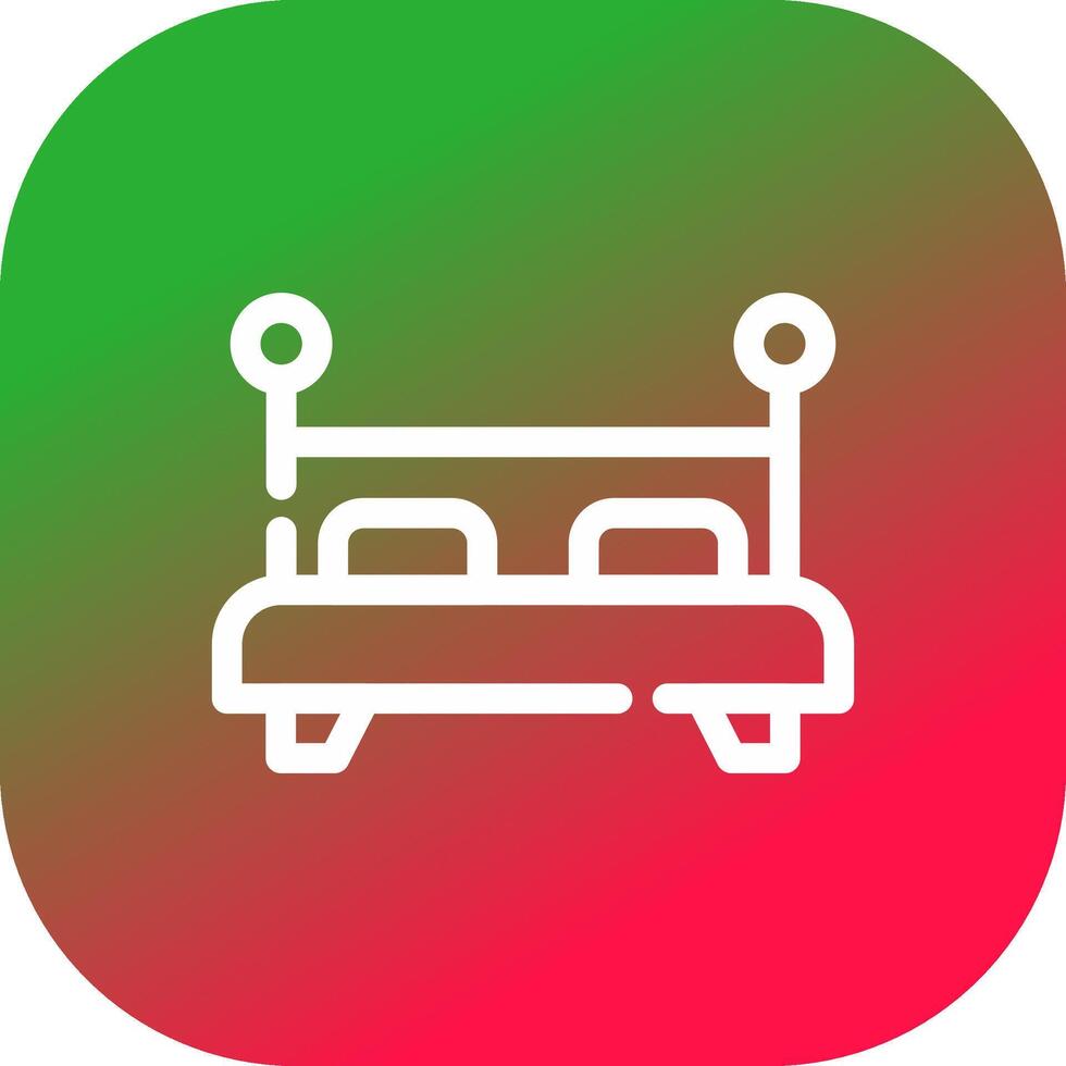 Double Bed Creative Icon Design vector