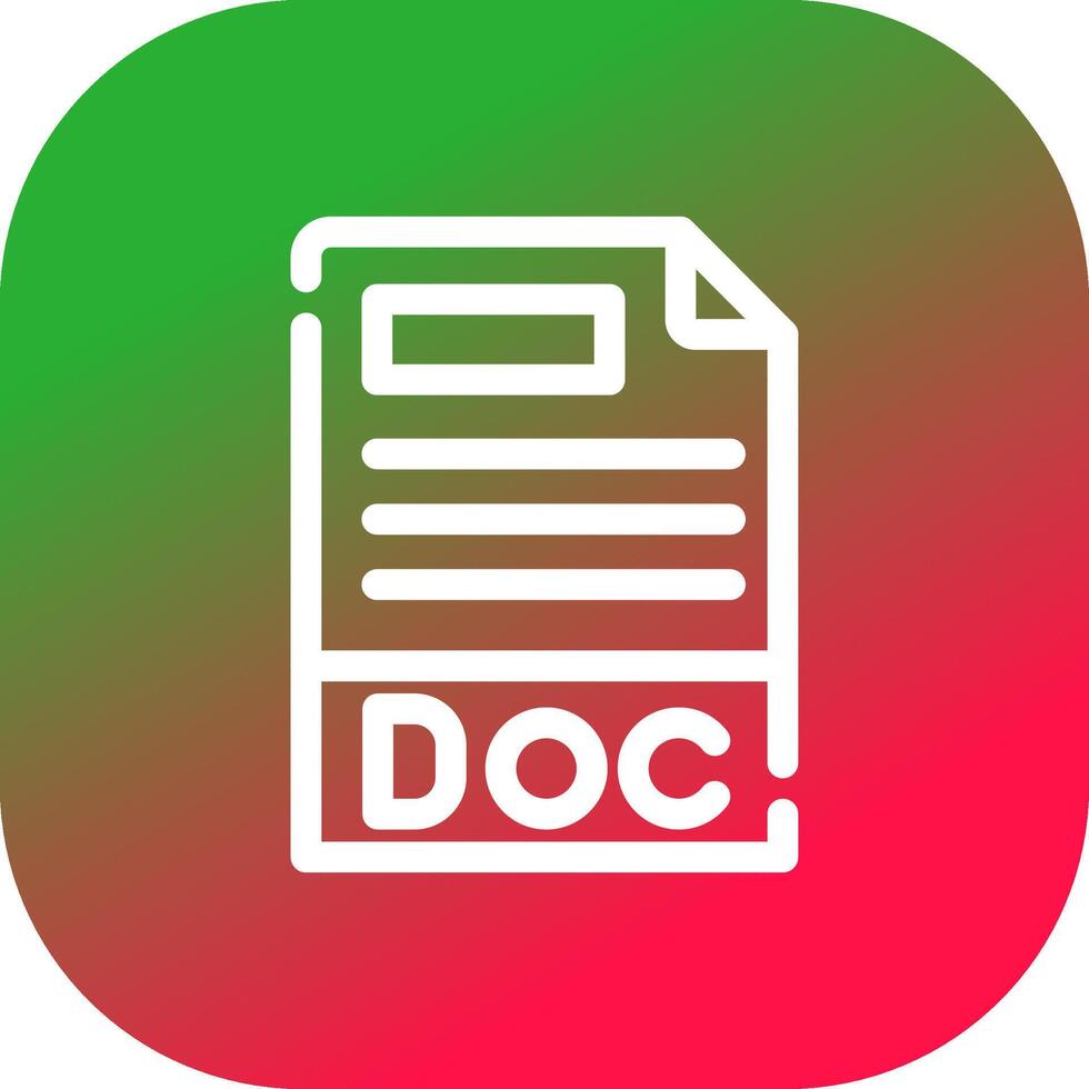 Doc File Format Creative Icon Design vector