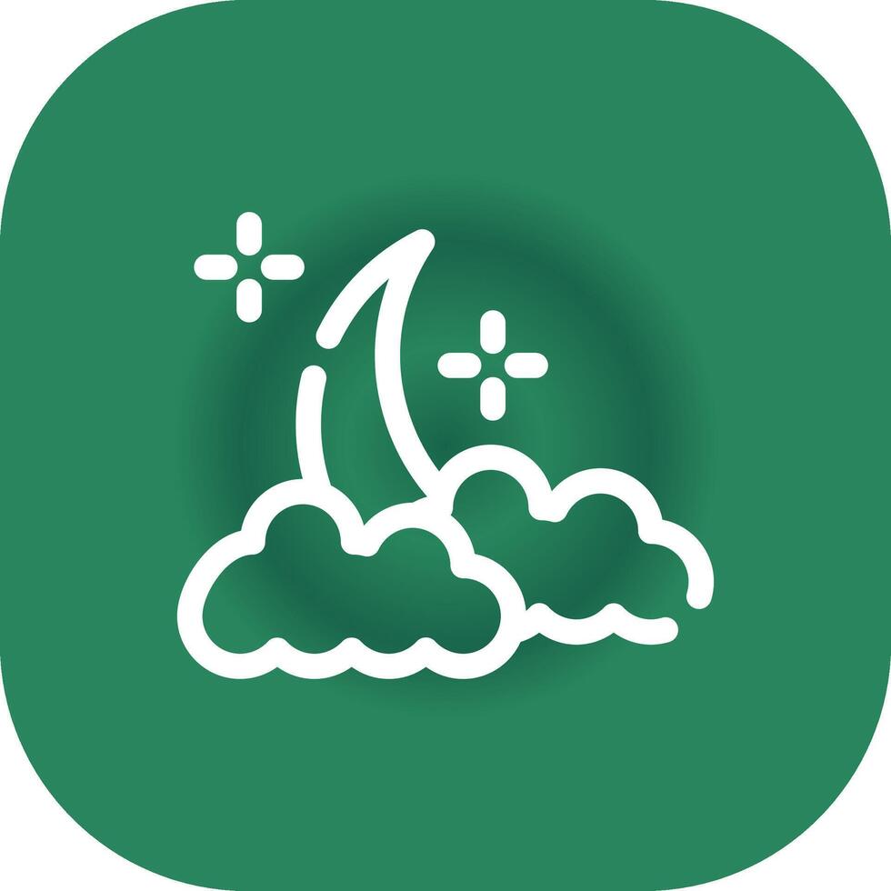 Cloudy Night Creative Icon Design vector