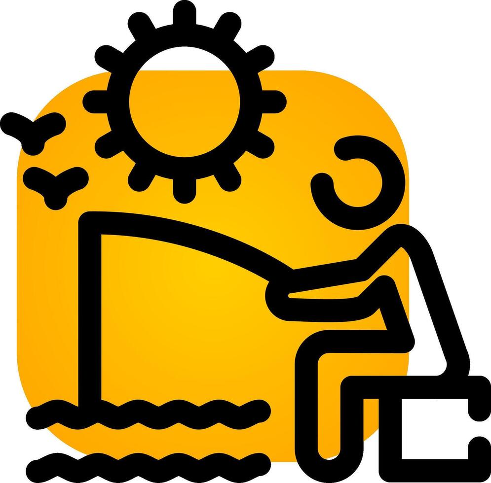 Summer Fishing Creative Icon Design vector