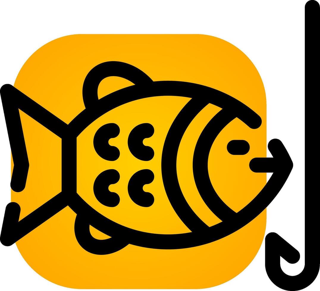 Hooked Fish Creative Icon Design vector