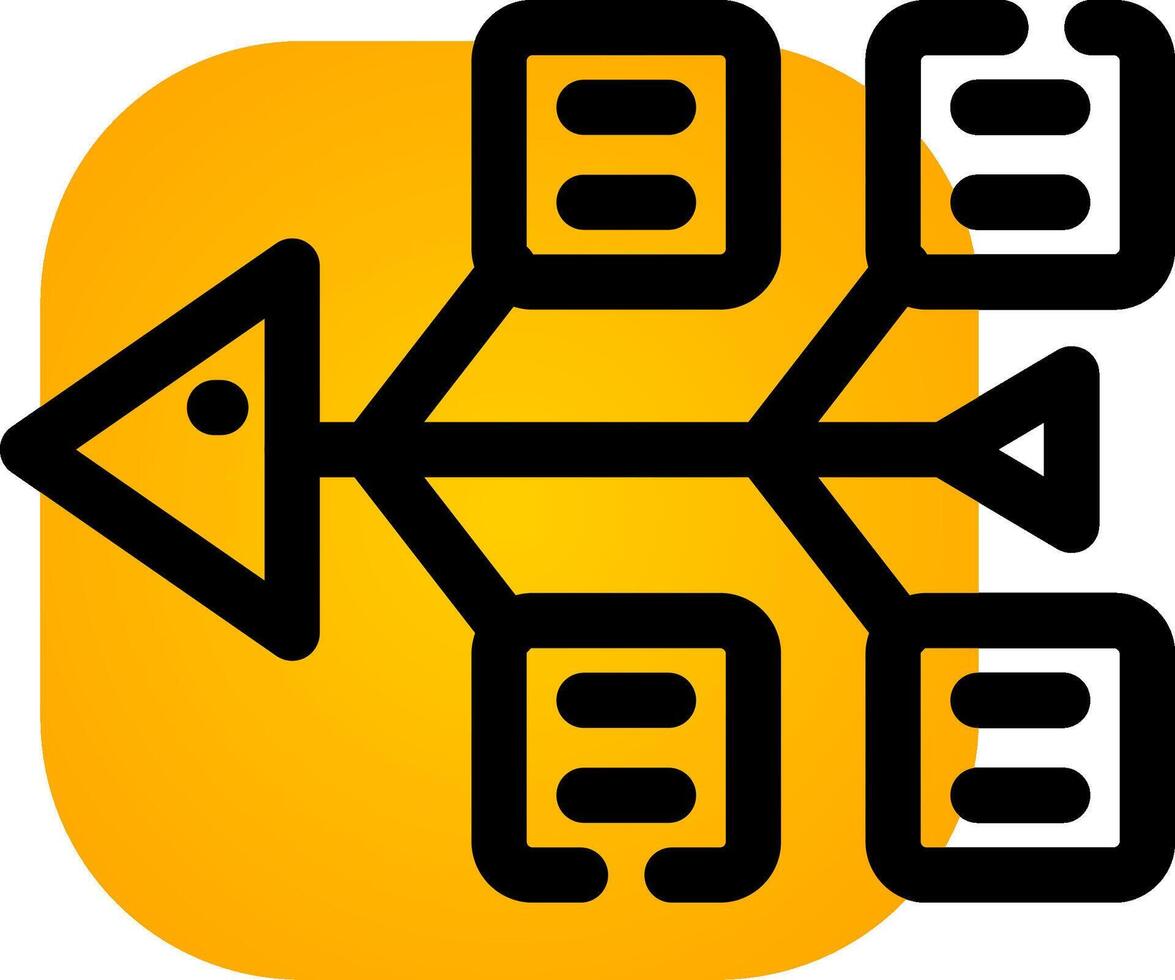 Fishbone Diagram Creative Icon Design vector