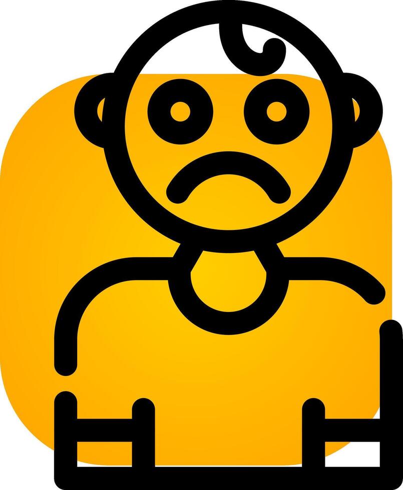 Sad Baby Creative Icon Design vector