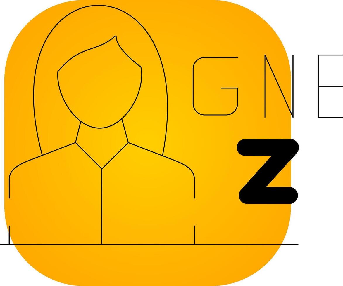 Gen Z Female Creative Icon Design vector