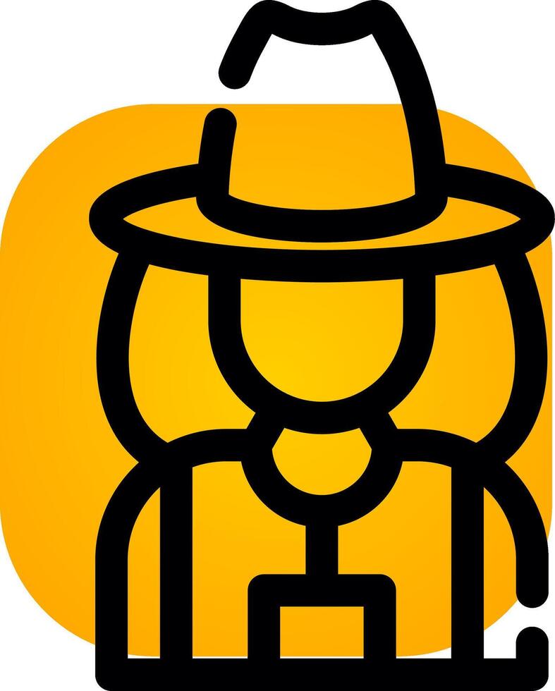Lady Farmer Creative Icon Design vector