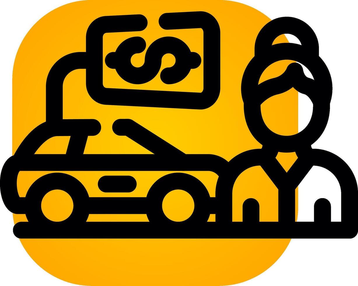 Car Saleswoman Creative Icon Design vector