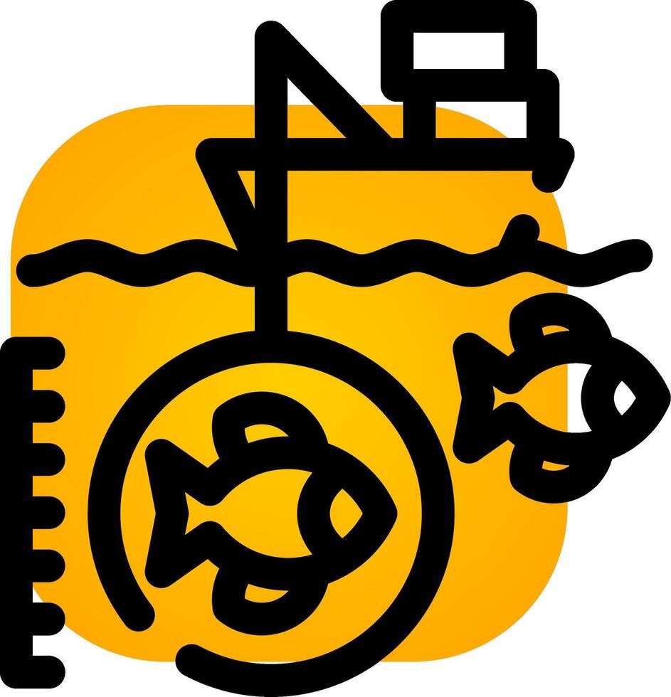 Deep Sea Fishing Creative Icon Design vector