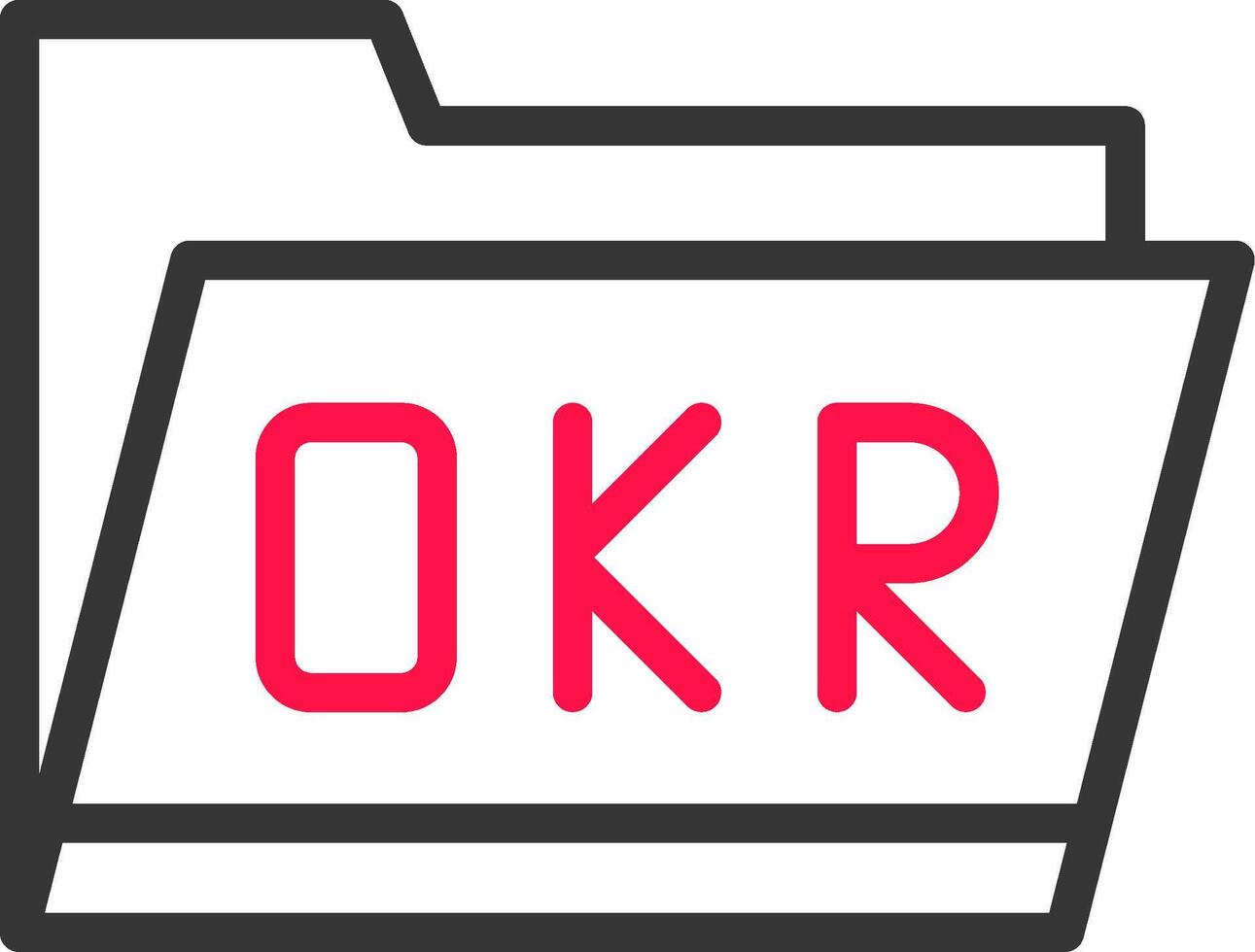 okr carpeta creativo icono diseño vector