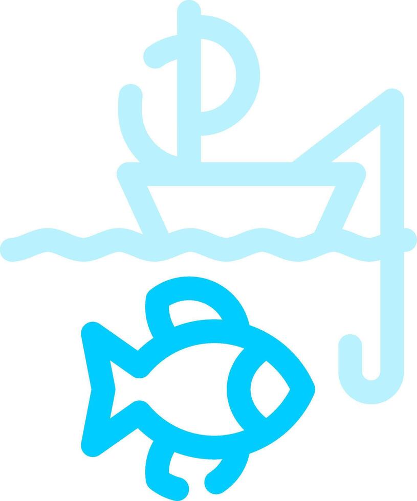 Kayak Fishing Creative Icon Design vector