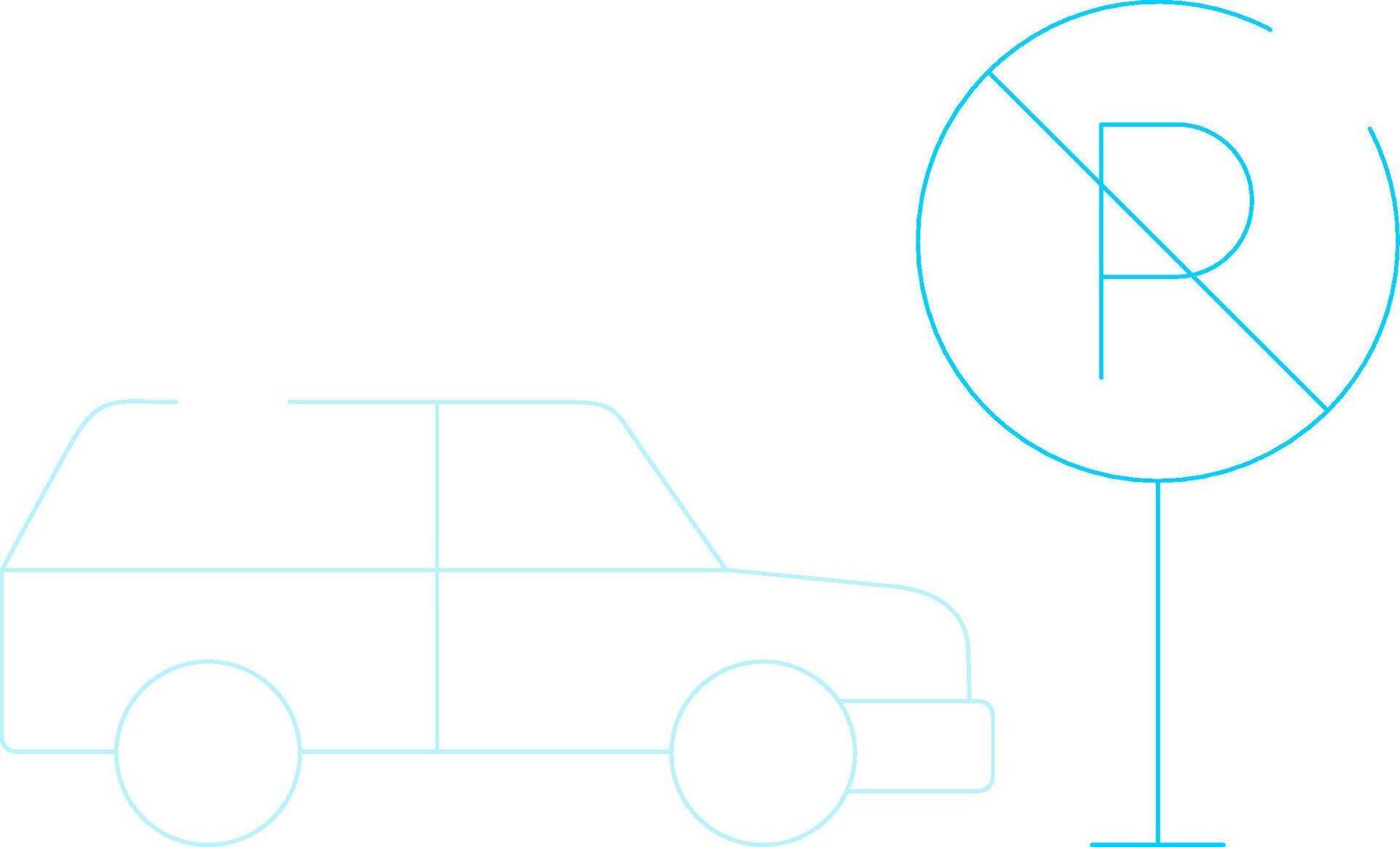 No Parking Creative Icon Design vector