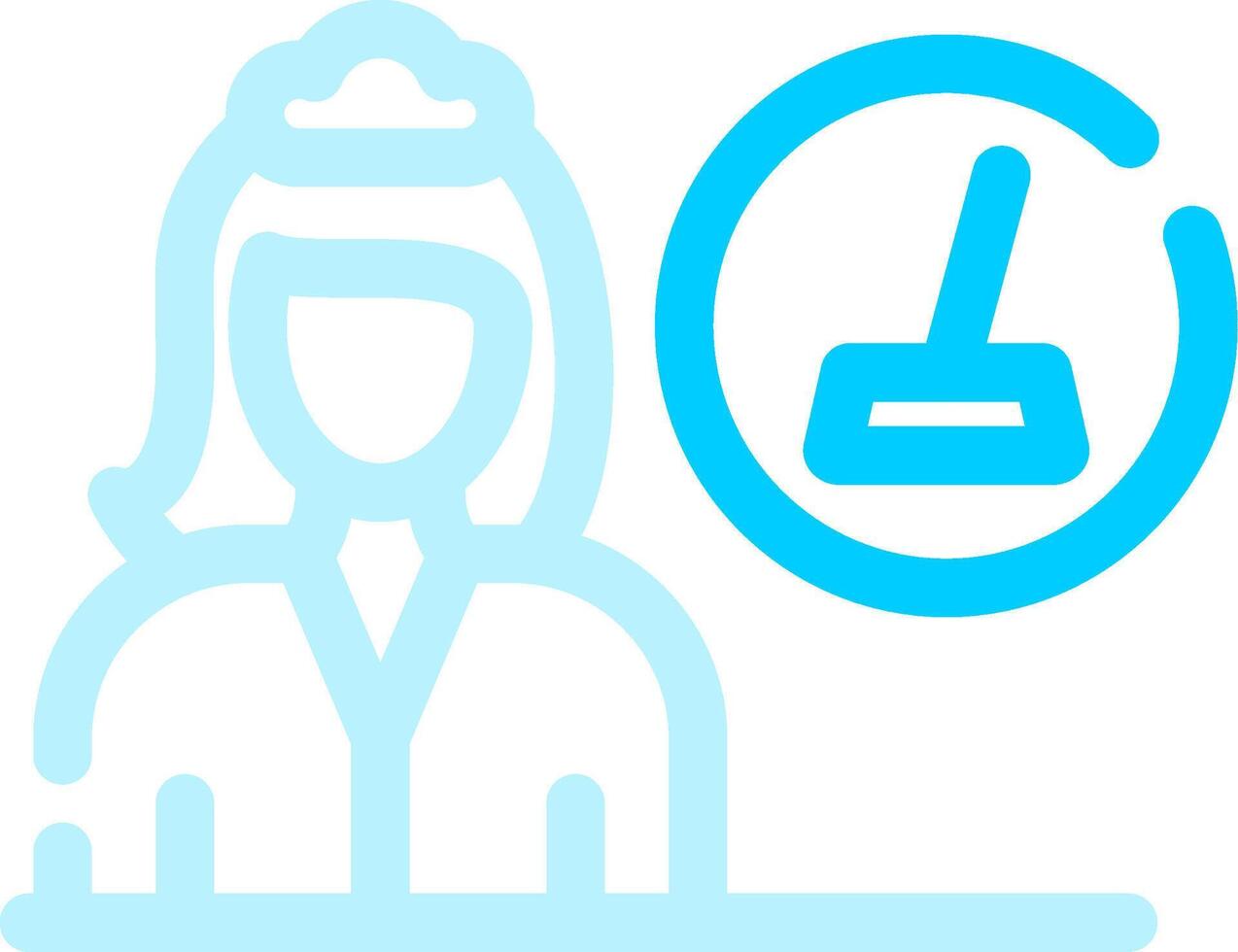 Female Cleaner Creative Icon Design vector