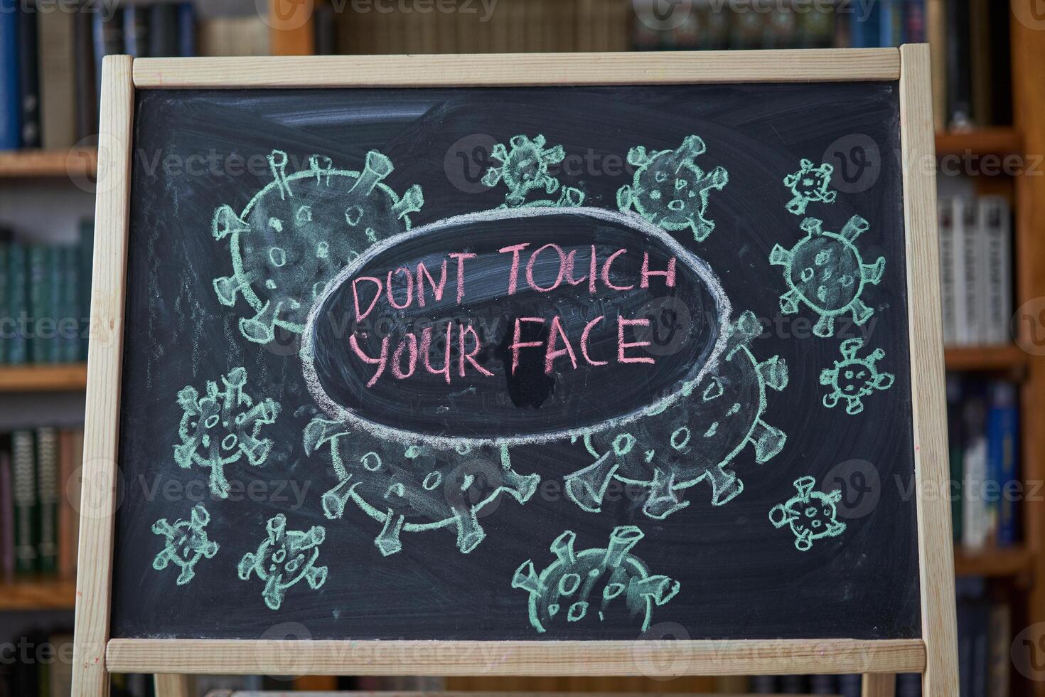 Wash your hand. Outbreak Warning. written white chalk on blackboard in connection with epidemic of coronavirus worldwide. photo