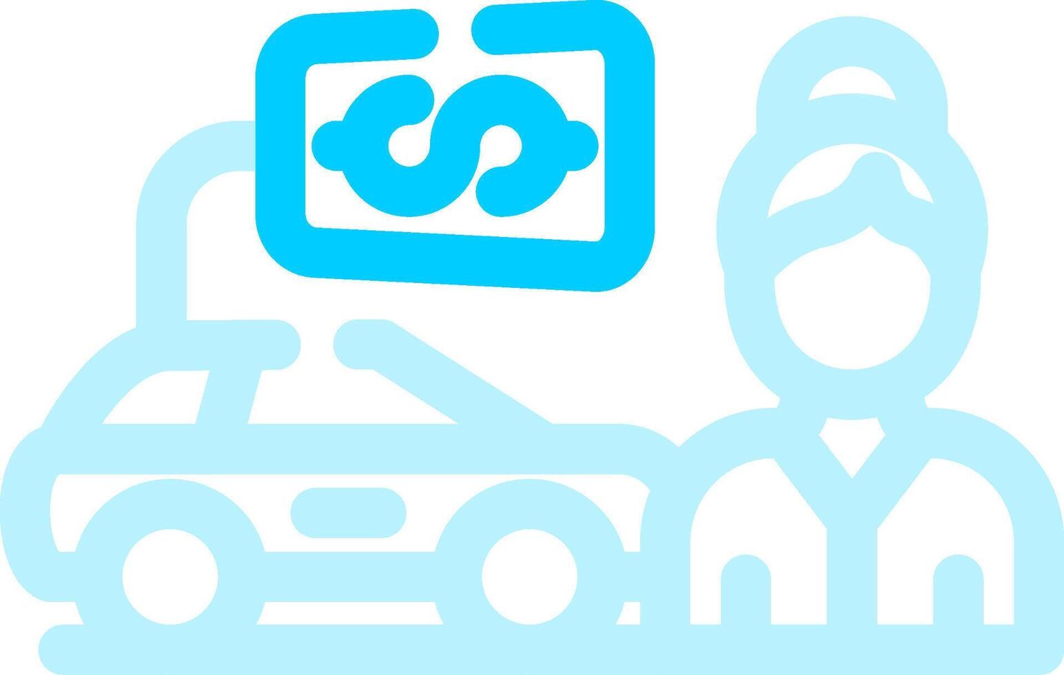 Car Saleswoman Creative Icon Design vector