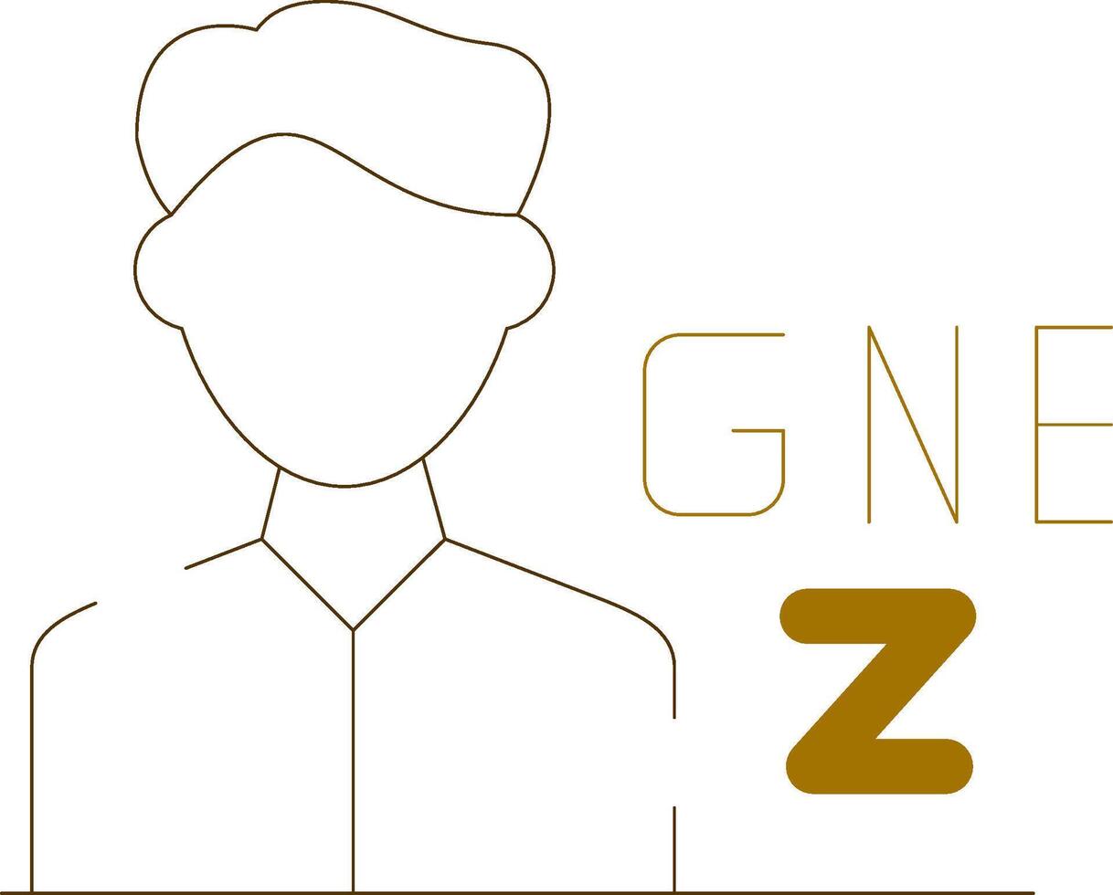 Gen Z Male Creative Icon Design vector