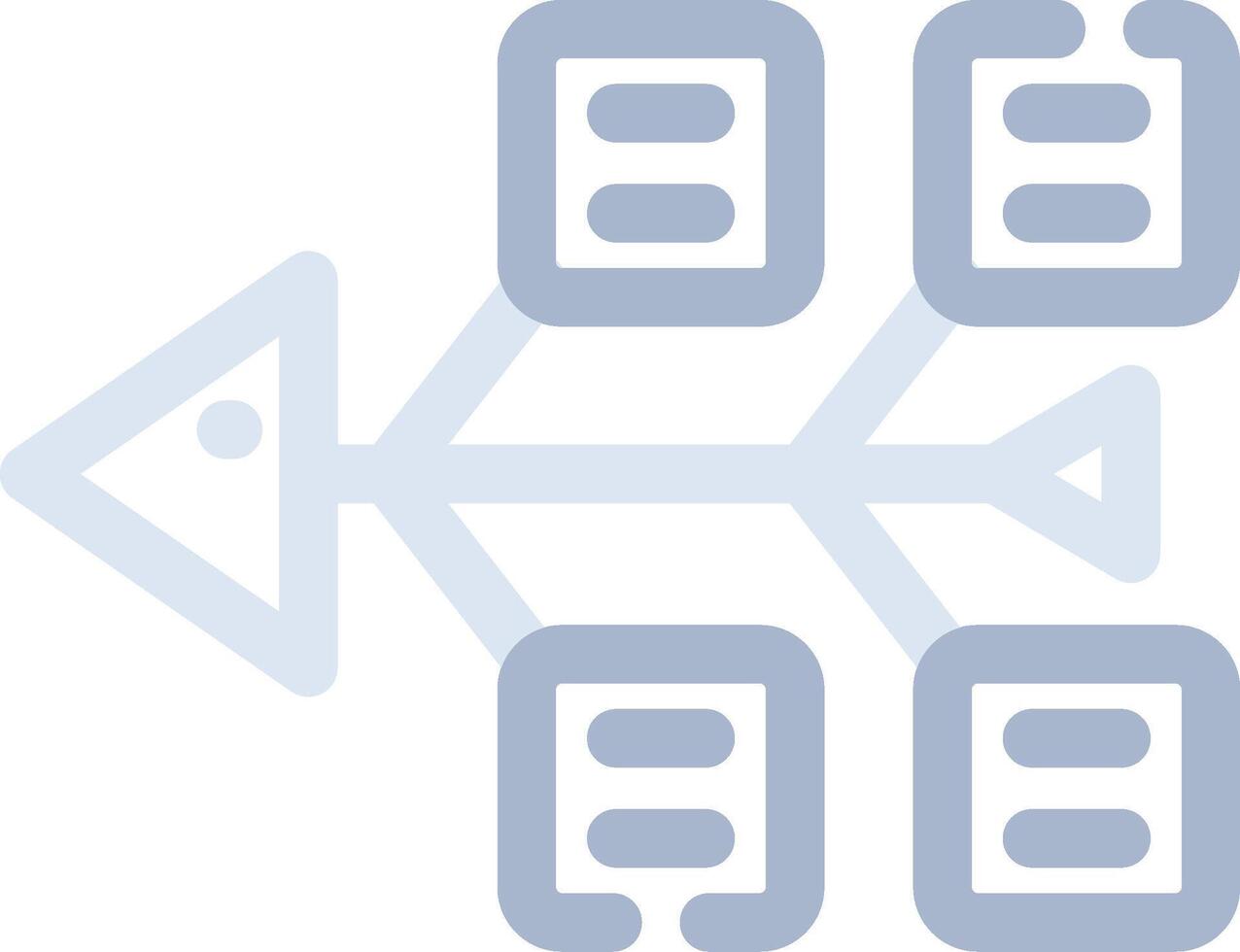 Fishbone Diagram Creative Icon Design vector