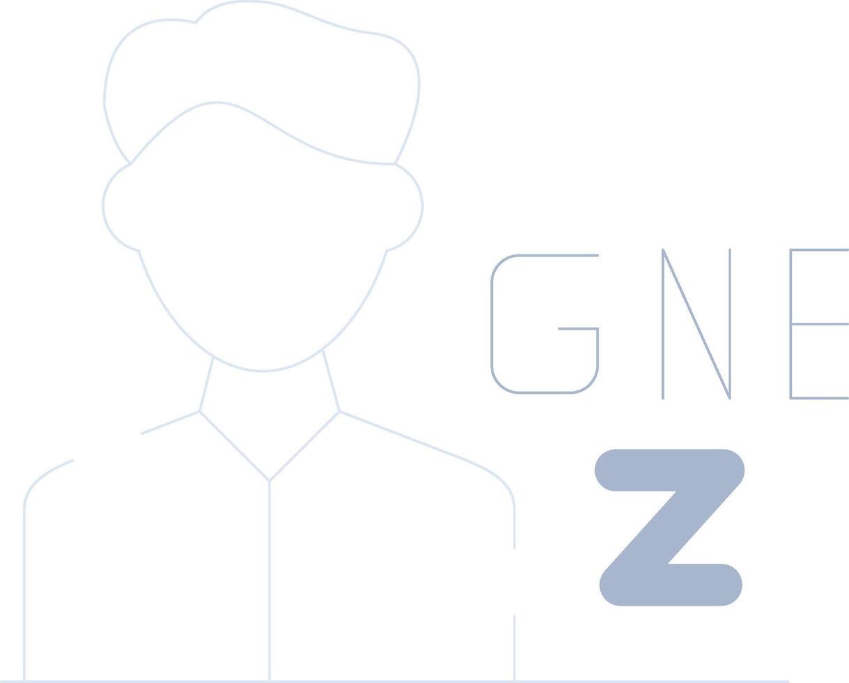 gen z masculino creativo icono diseño vector