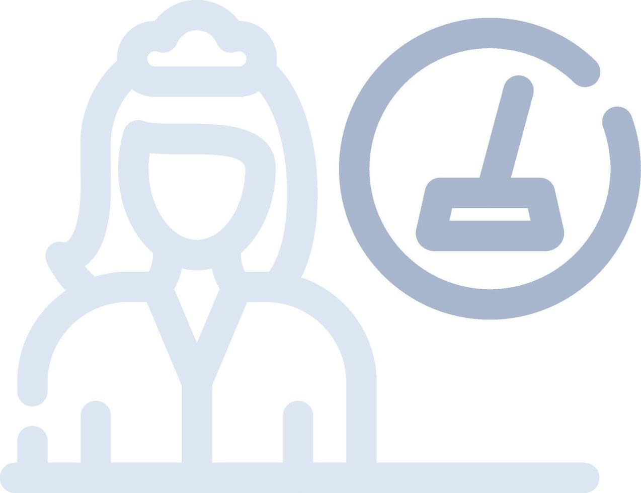 Female Cleaner Creative Icon Design vector