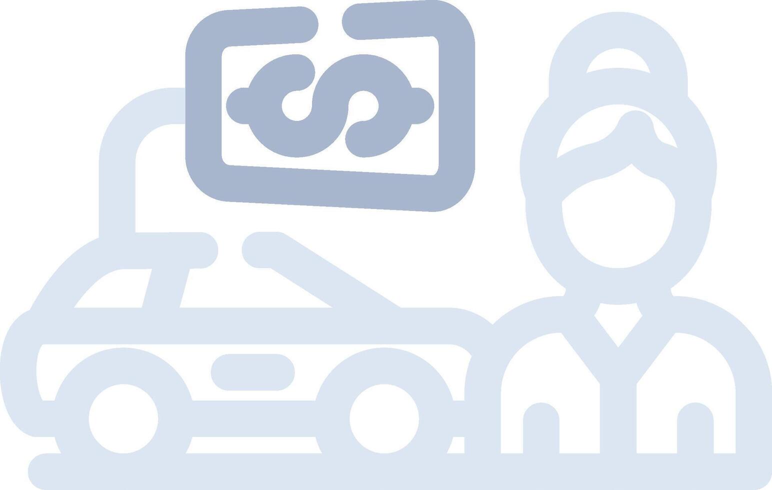 Car Saleswoman Creative Icon Design vector