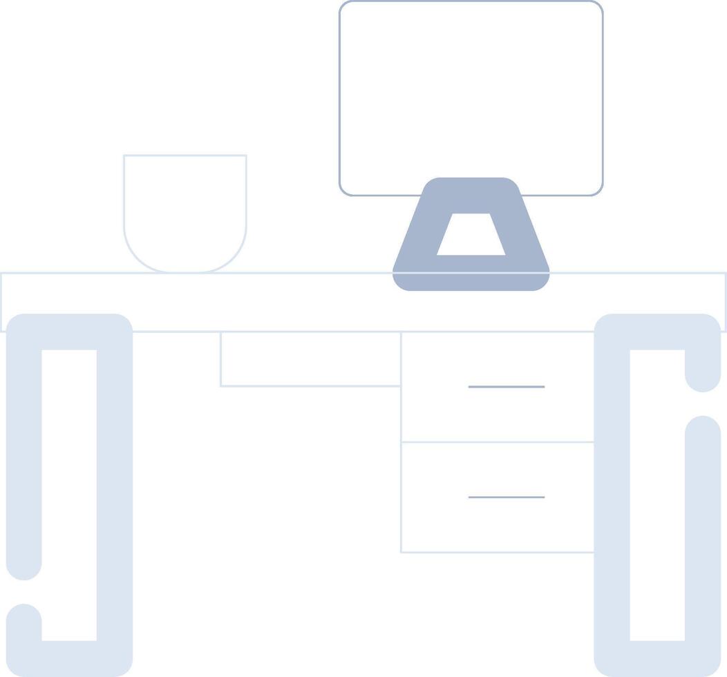 Office Desk Creative Icon Design vector